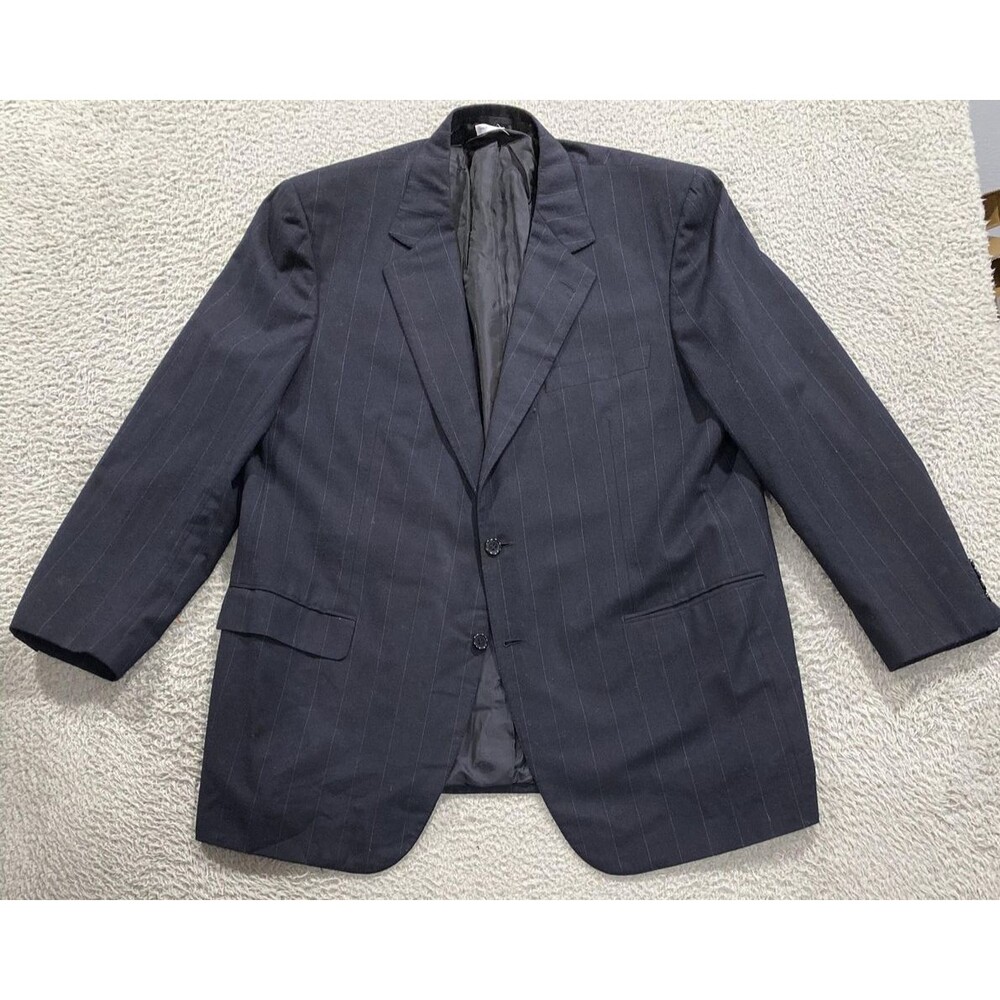 Brioni Nomentano Suit Jacket Blazer Mens 48L Blue Pinstripe Wool Made Italy